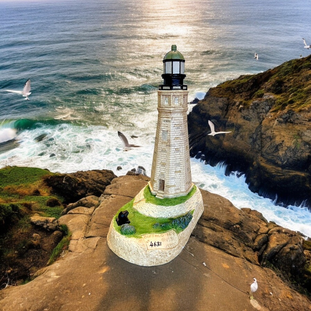 1991 Light Harbour BUFFALO NY Lighthouse Signed Bill Younger #4631 of 5500